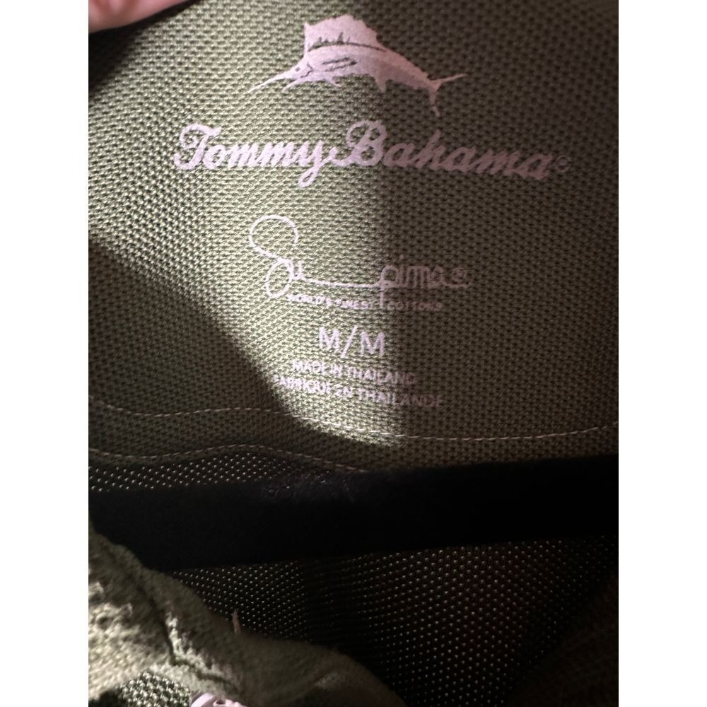 Tommy Bahama Mens Supima Cotton Emfielder Polo Shirt Olive Green Medium - Picture 3 of 5